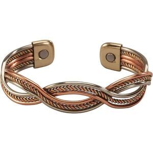 Copper Braid Cuff Bracelet Jewelry Magnetic Therapy Tricolor One Size Fits Most